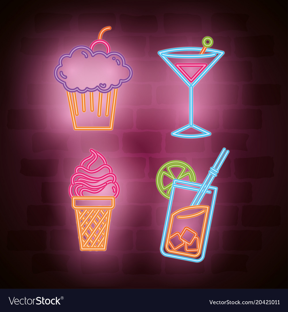 Drinks Bar Neon Label Royalty Free Vector Image