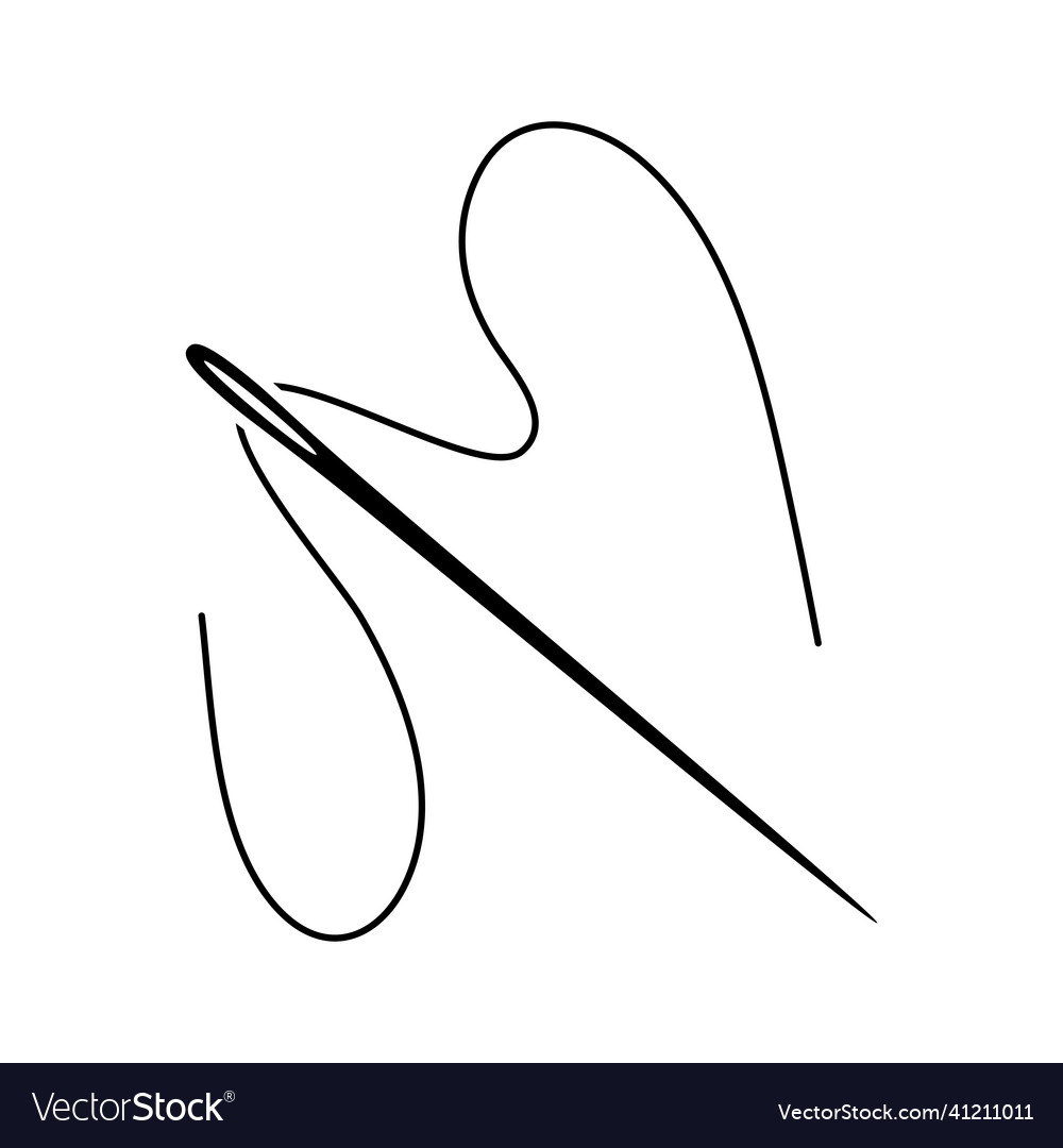 Needle and thread icon Royalty Free Vector Image