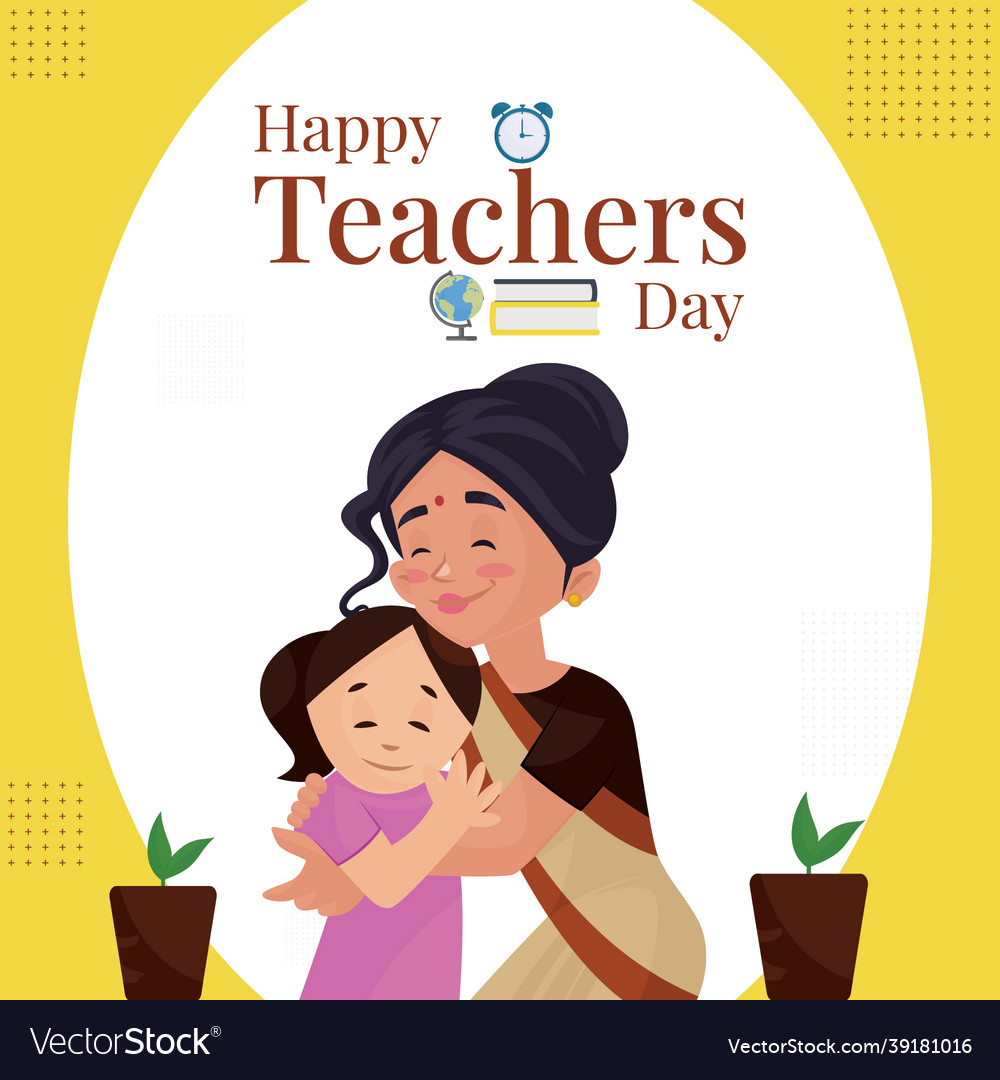 Banner design of happy teachers day Royalty Free Vector