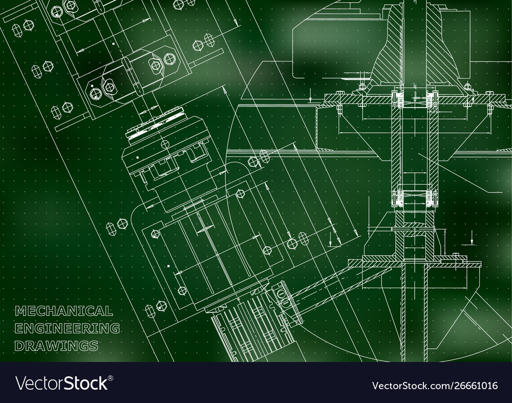 Blueprints mechanical engineering drawings Vector Image