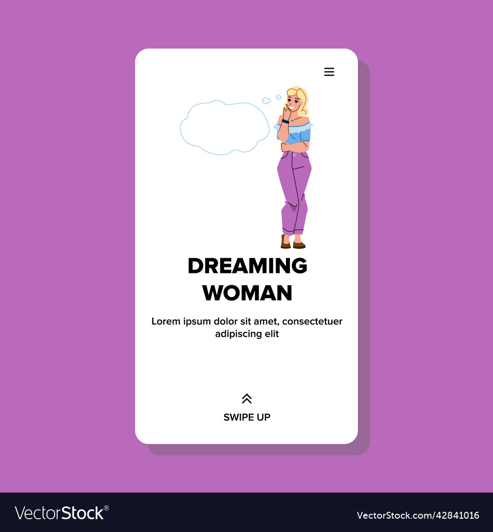 Dreaming woman Royalty Free Vector Image - VectorStock