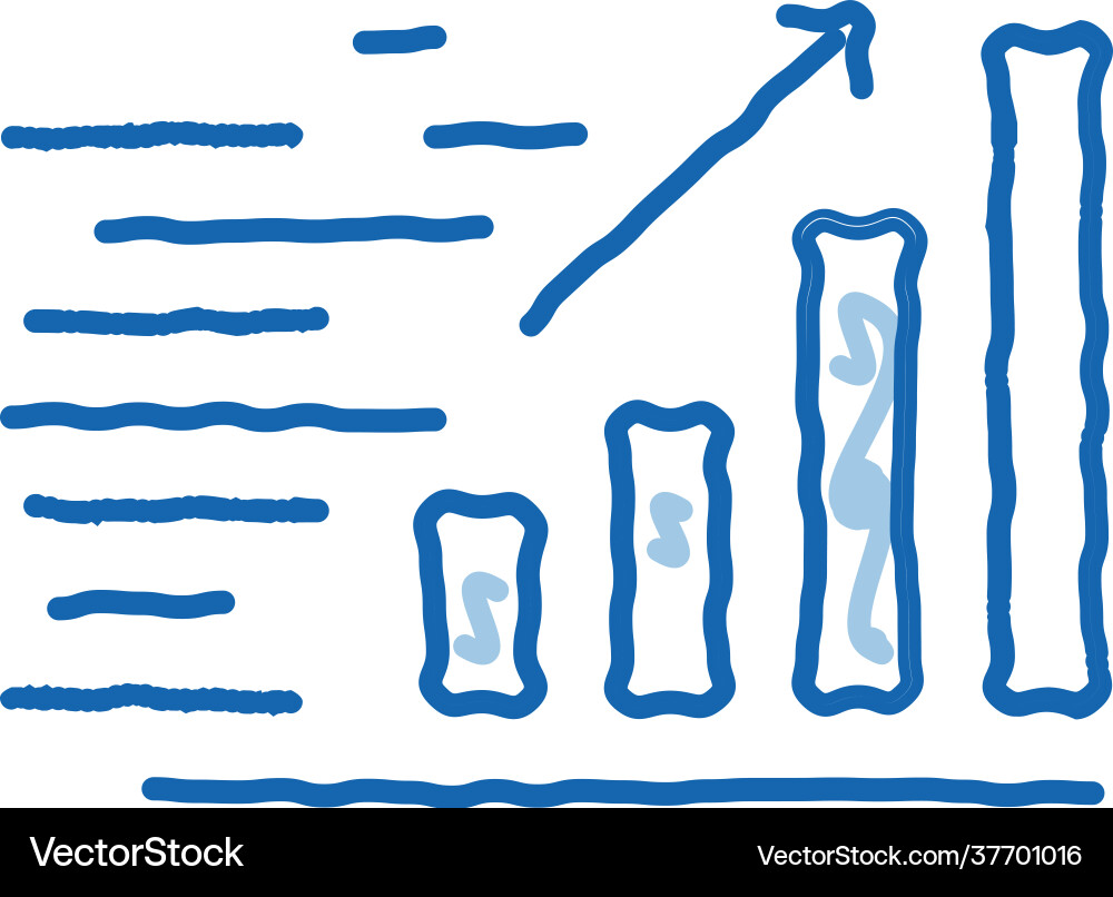 Fast grow graphic doodle icon hand drawn Vector Image