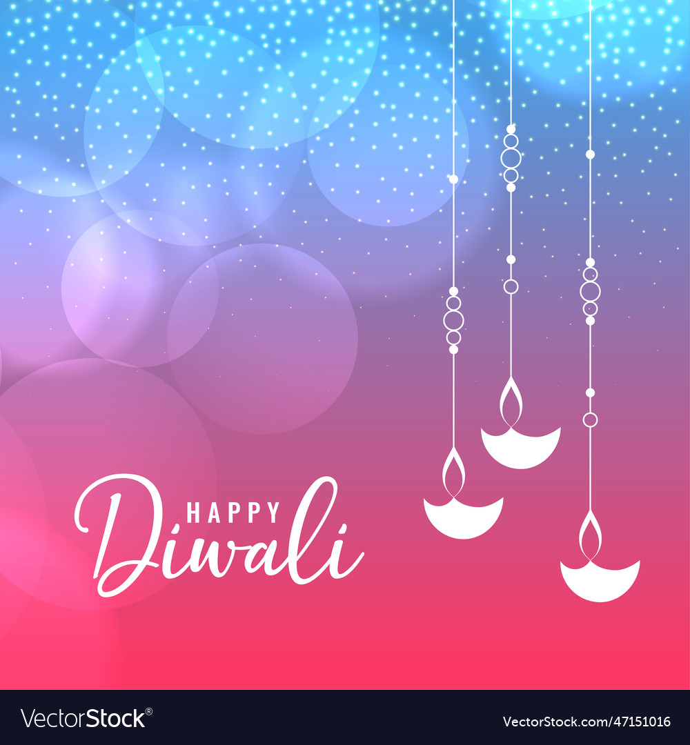 Happy diwali festival greeting template with Vector Image