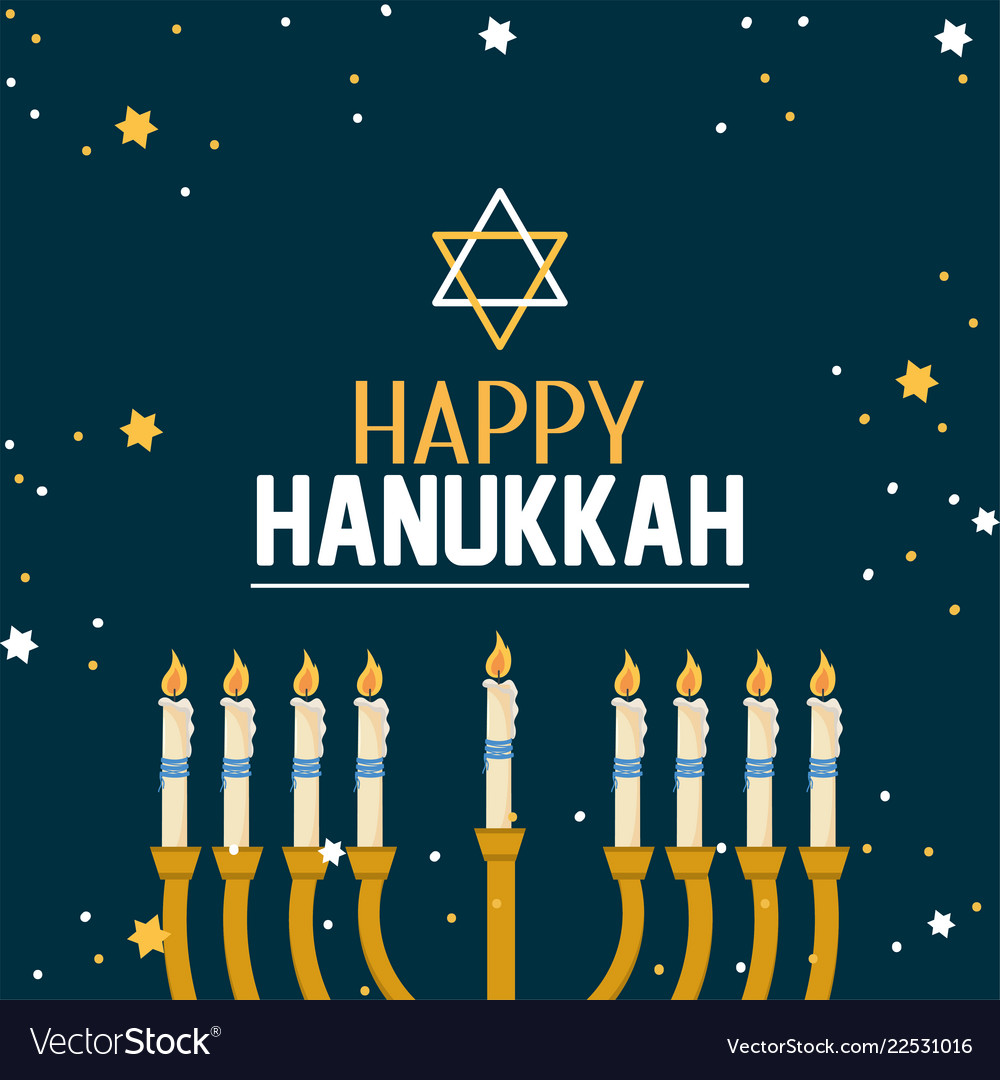 Happy hanukkah decoration with david star Vector Image