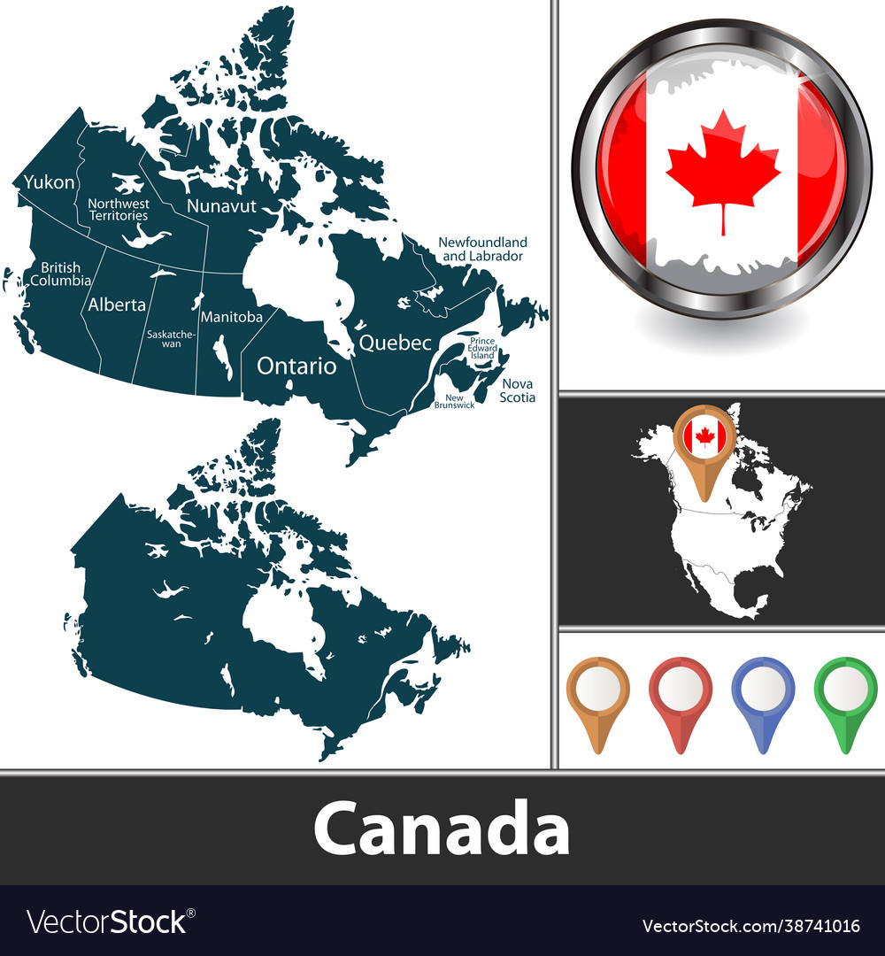 Map canada Royalty Free Vector Image - VectorStock