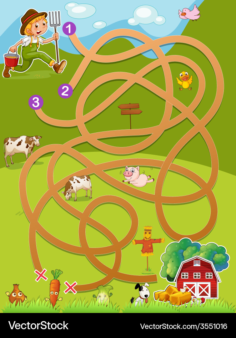 Maze game Royalty Free Vector Image - VectorStock