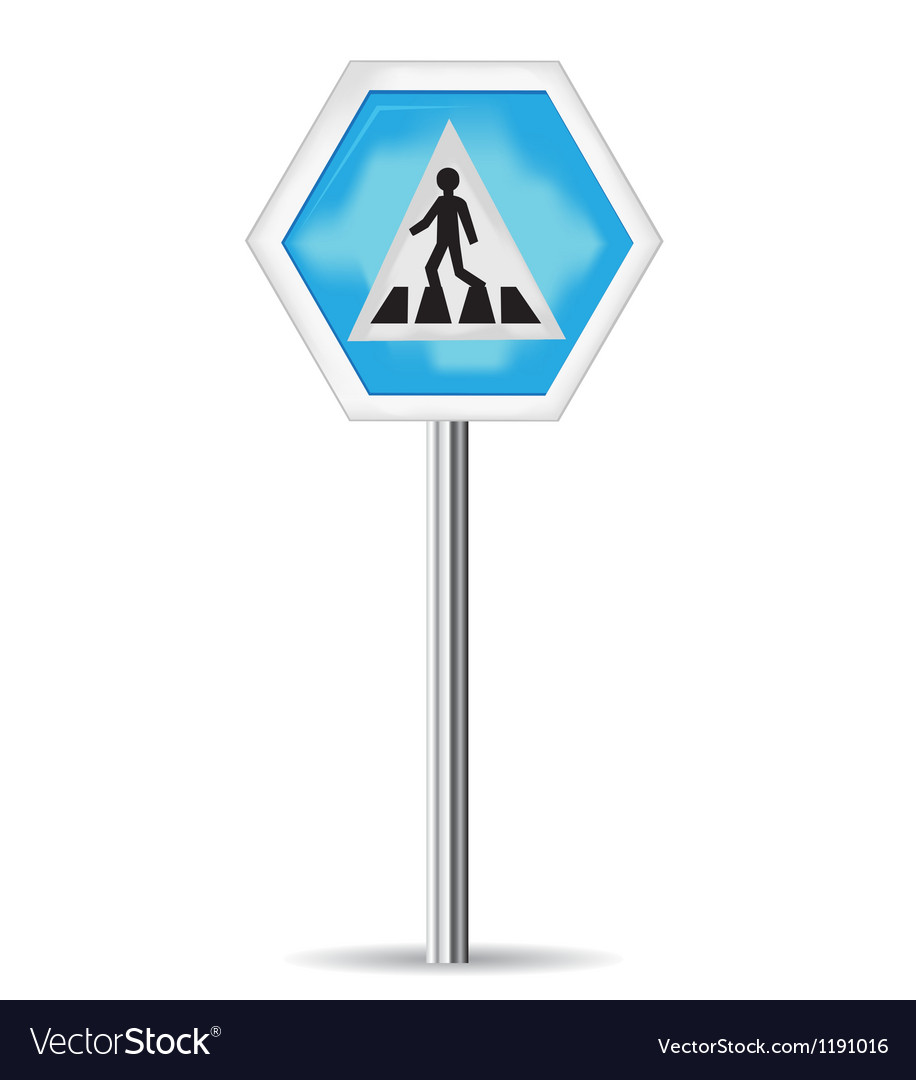 Traffic sign pedestrian crossing Royalty Free Vector Image