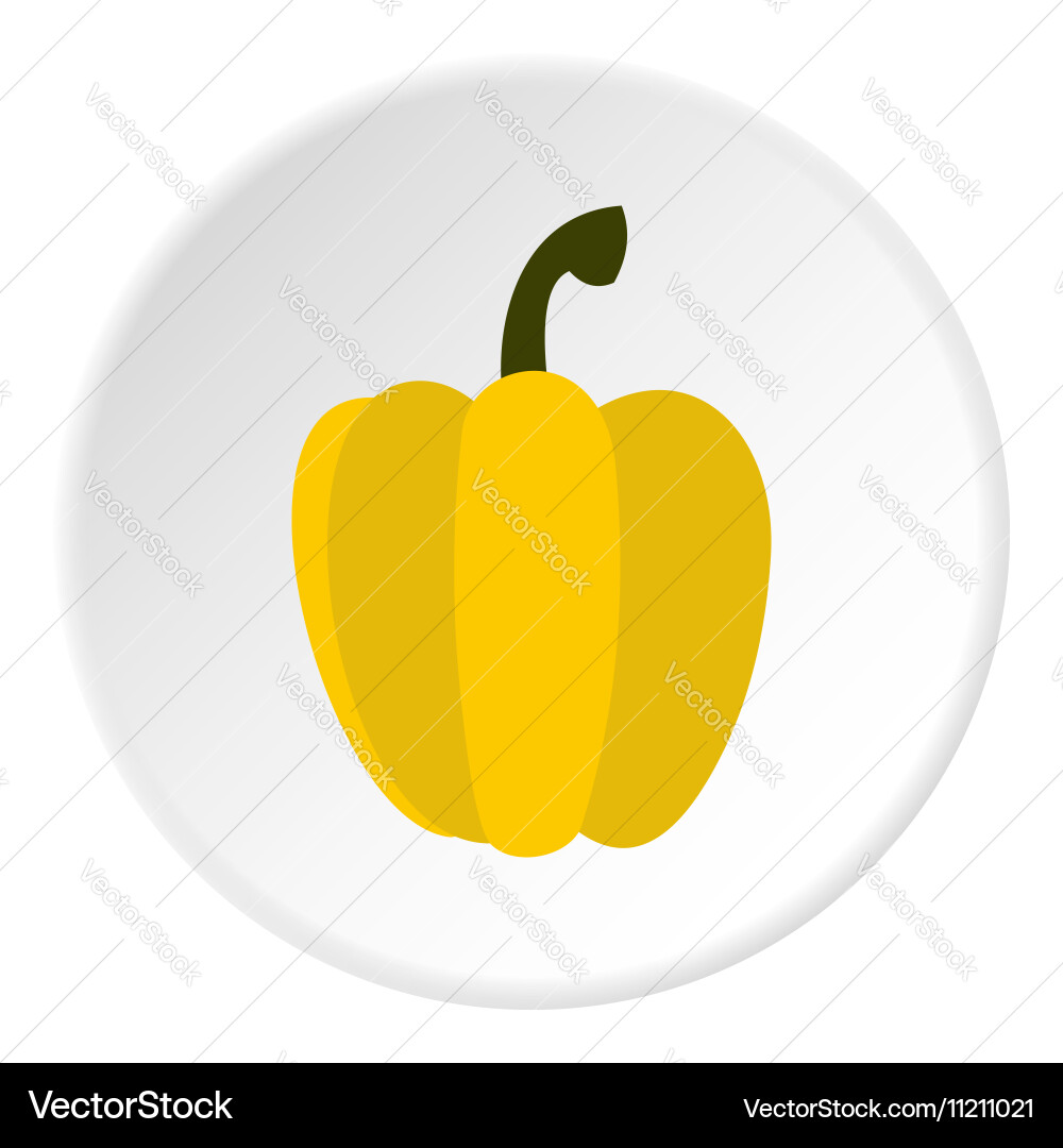 Bell pepper icon flat style Royalty Free Vector Image