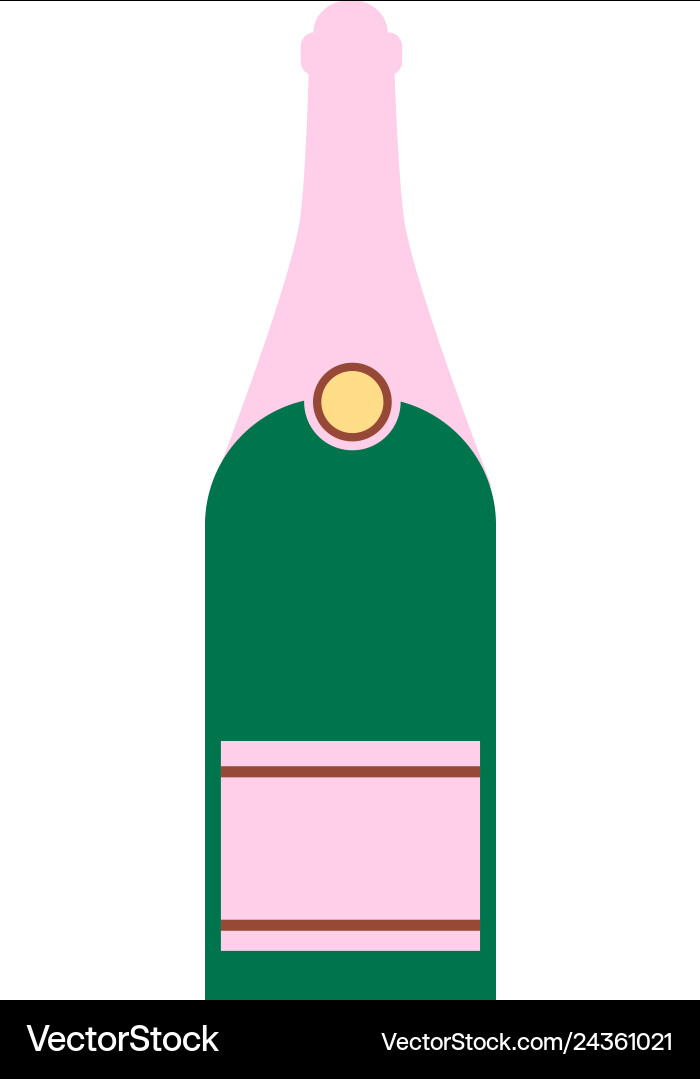Champagne bottle flat simple Royalty Free Vector Image