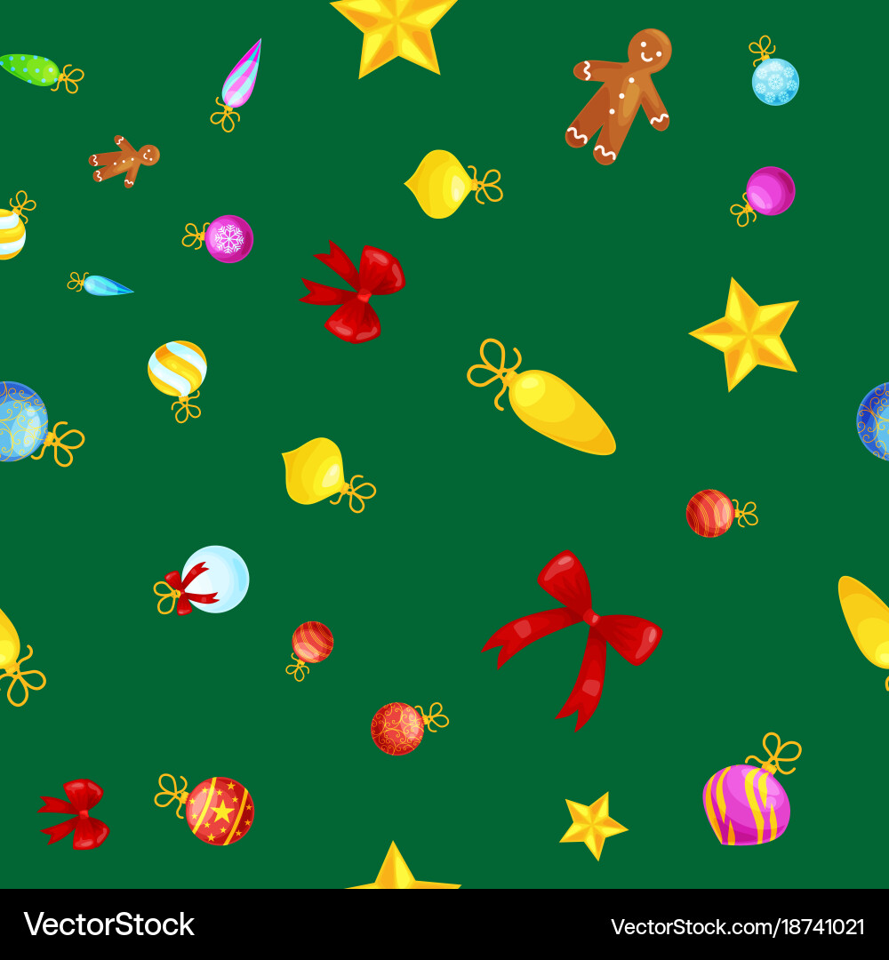 Christmas seamless pattern gingerbread man Vector Image