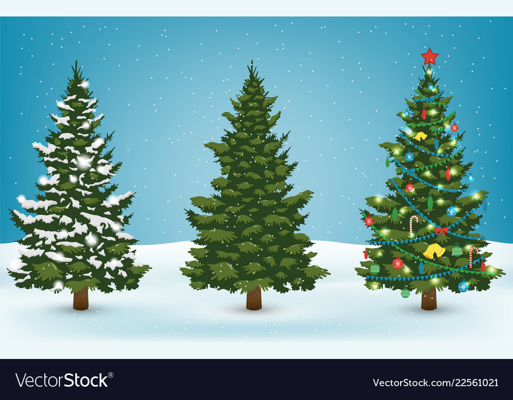 christmas tree set for greeting card invitation vector image christmas tree invitation