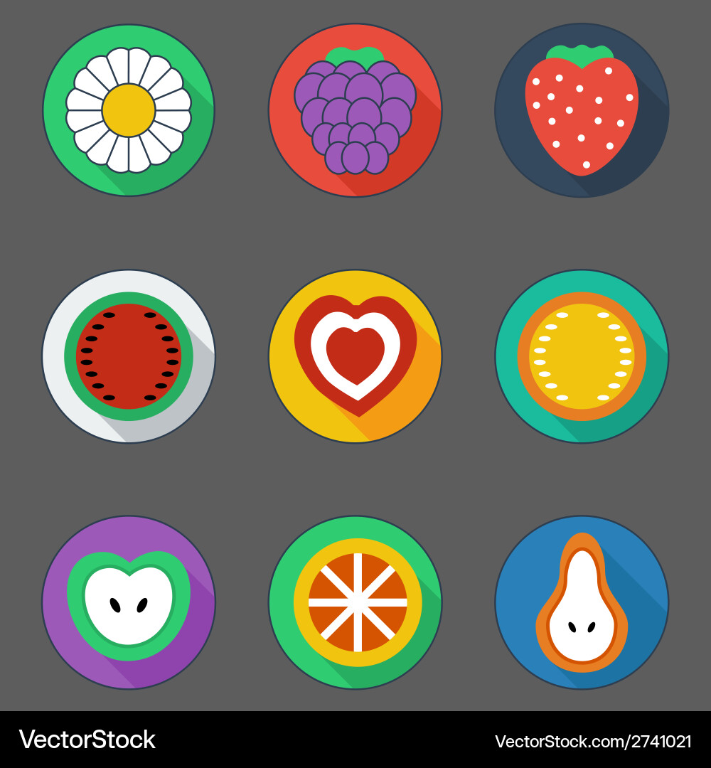 Flat summer icons Royalty Free Vector Image - VectorStock
