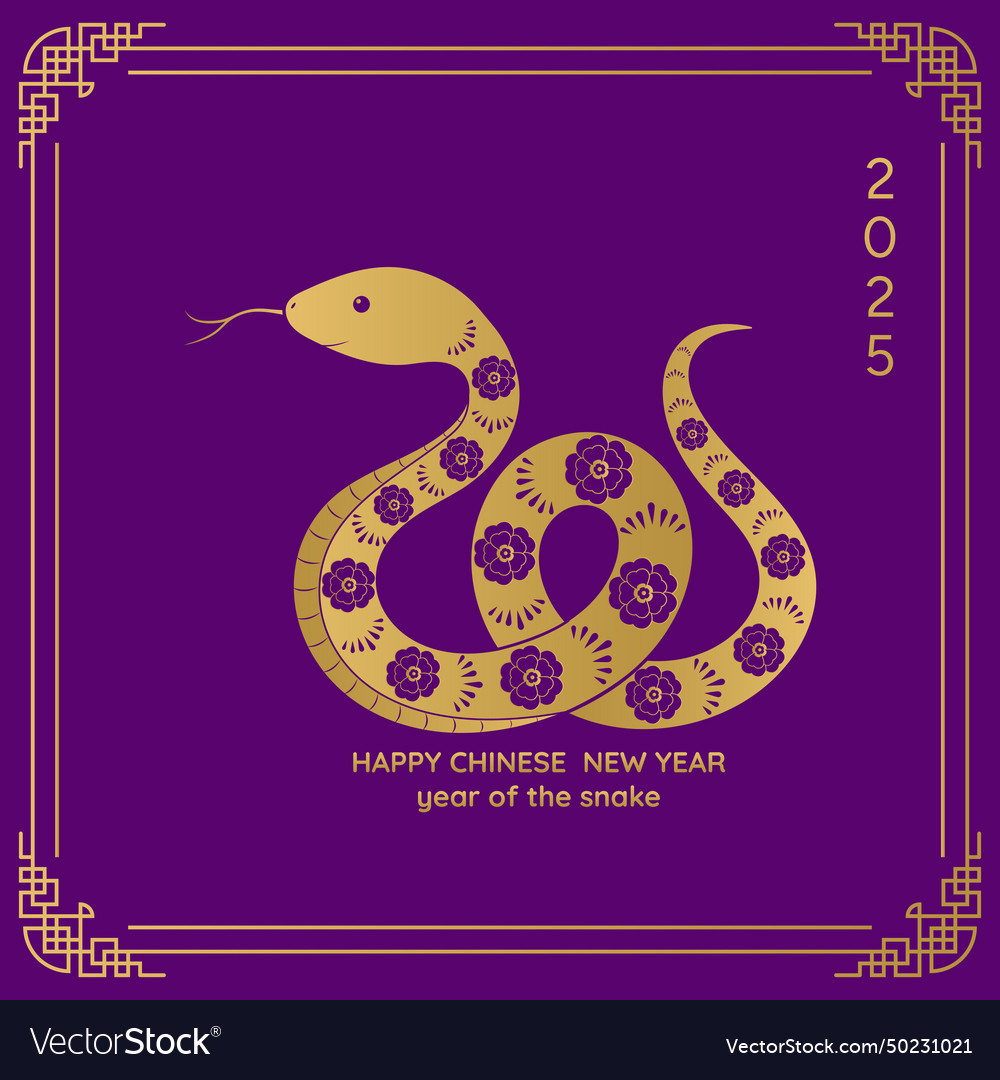 Happy chinese new year 2025 violet background Vector Image