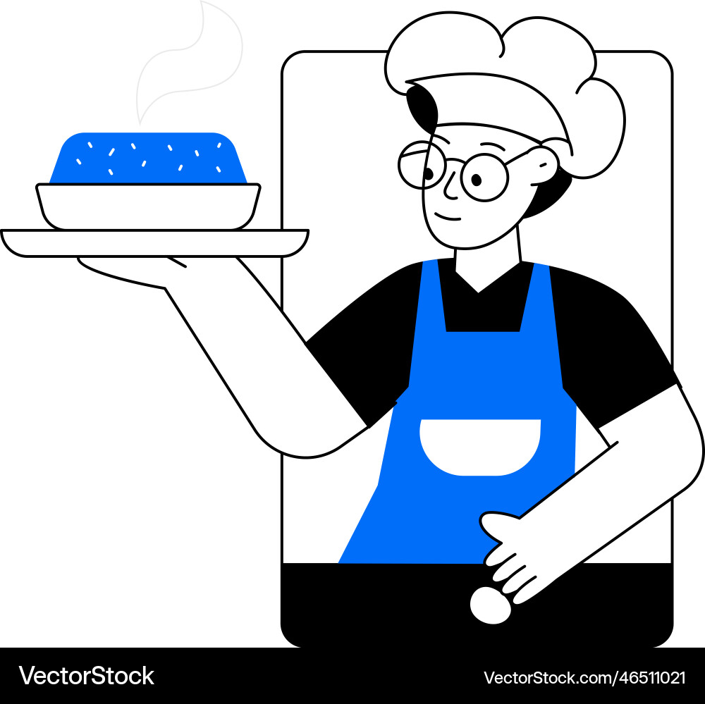 Online chef Royalty Free Vector Image - VectorStock