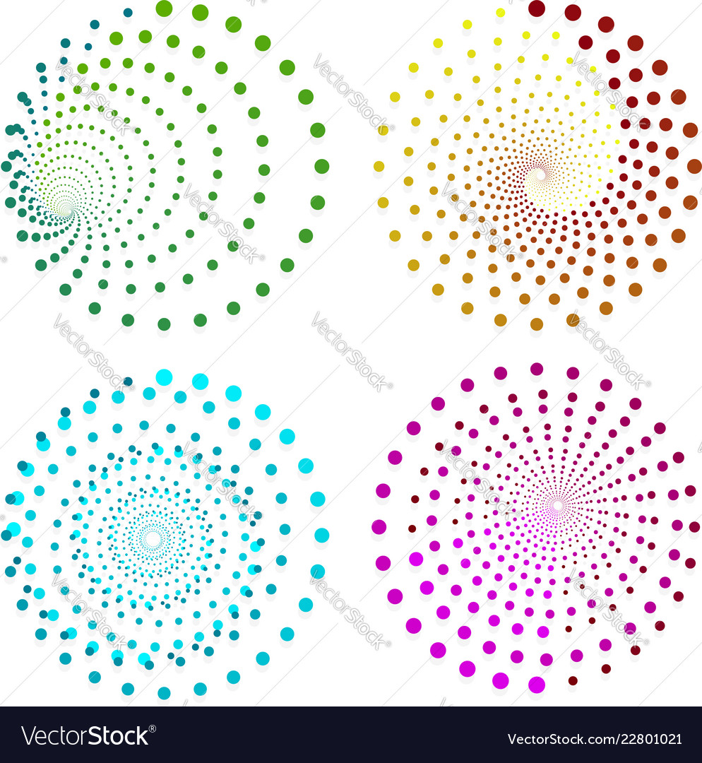 Stylish dotted design elements motifs Royalty Free Vector