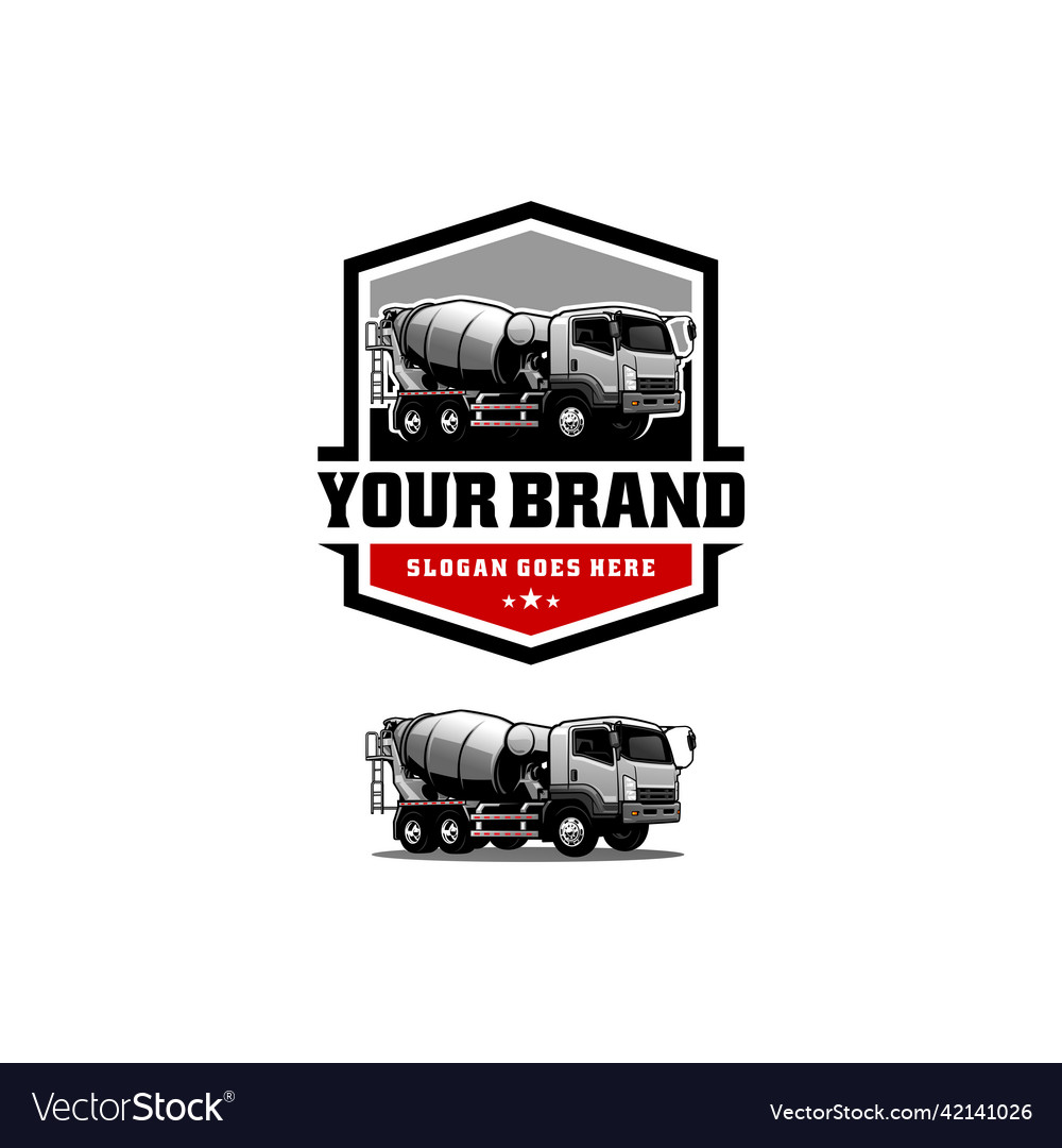 Concrete mixer truck logo Royalty Free Vector Image