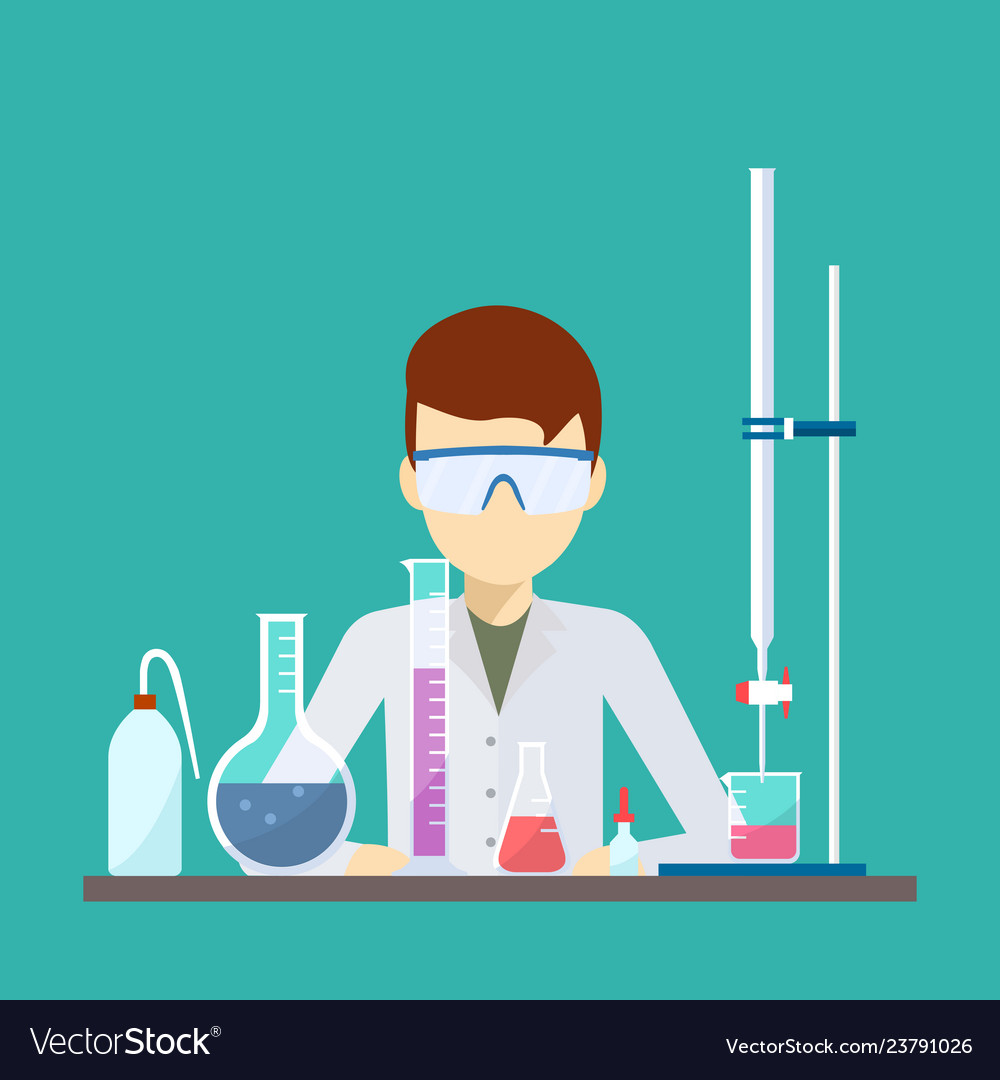 Design scientist with laboratory equipment Vector Image