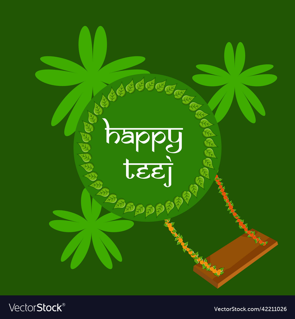 Hariyali teej hindu festival greeting card design Vector Image