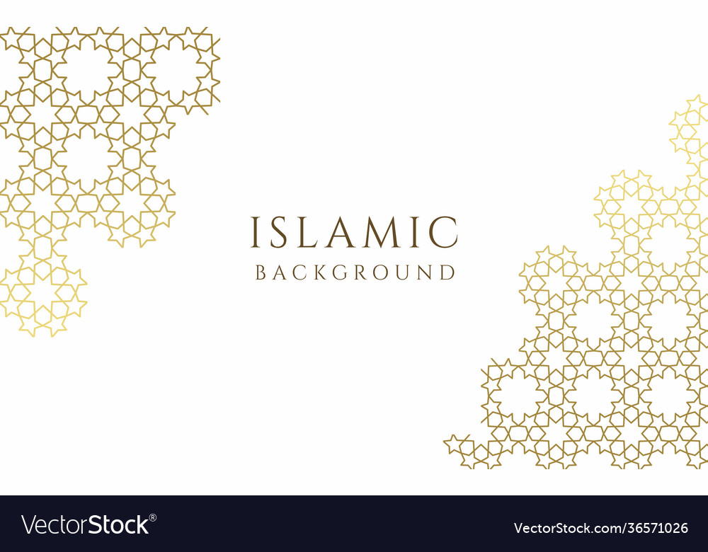 Islamic background design golden pattern Vector Image