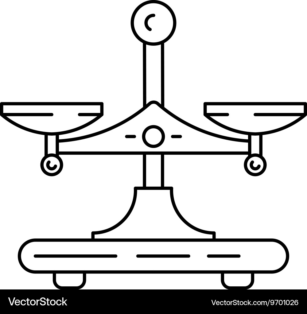 Linear icons of scales Royalty Free Vector Image