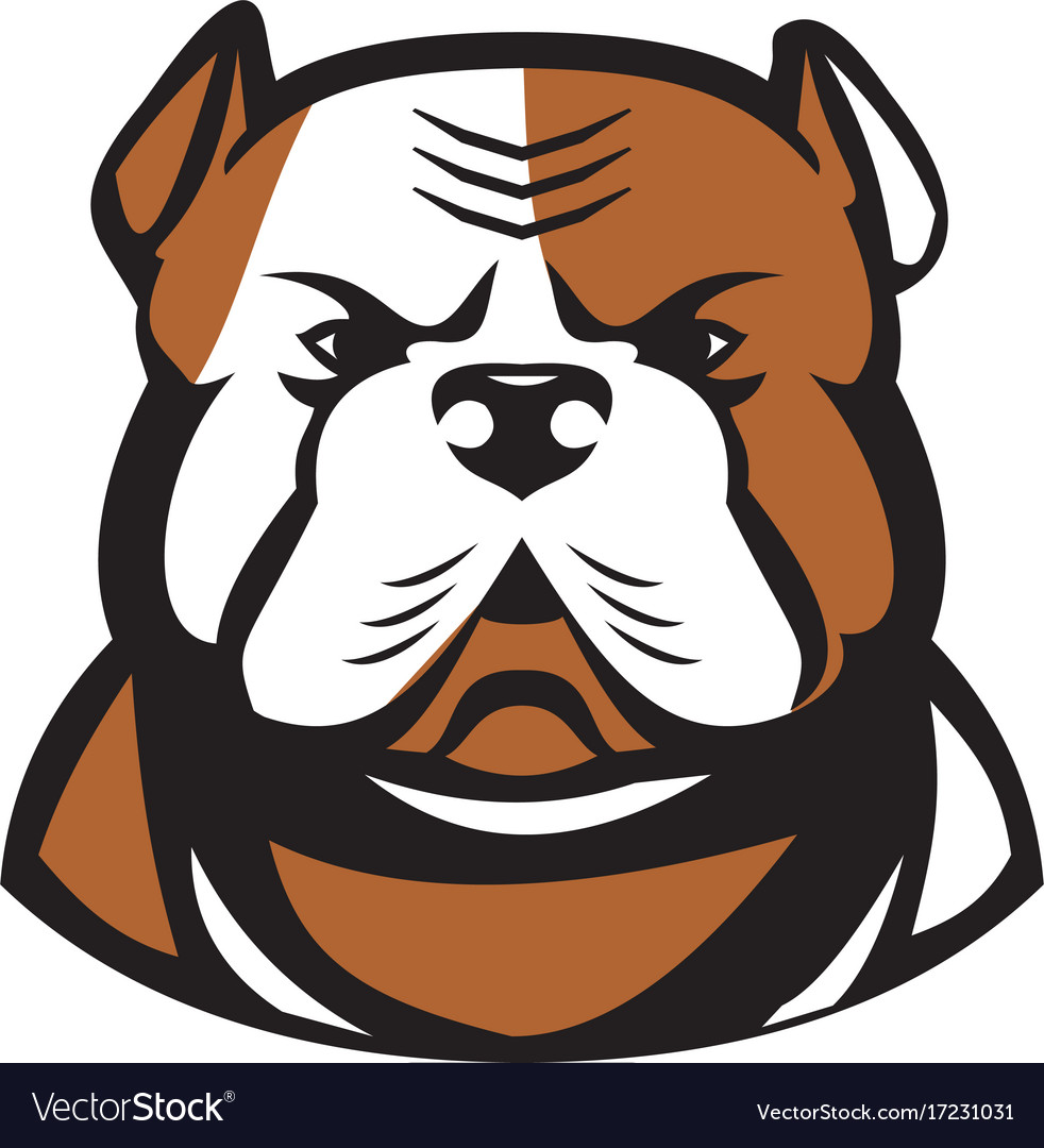 American bulldog head front retro