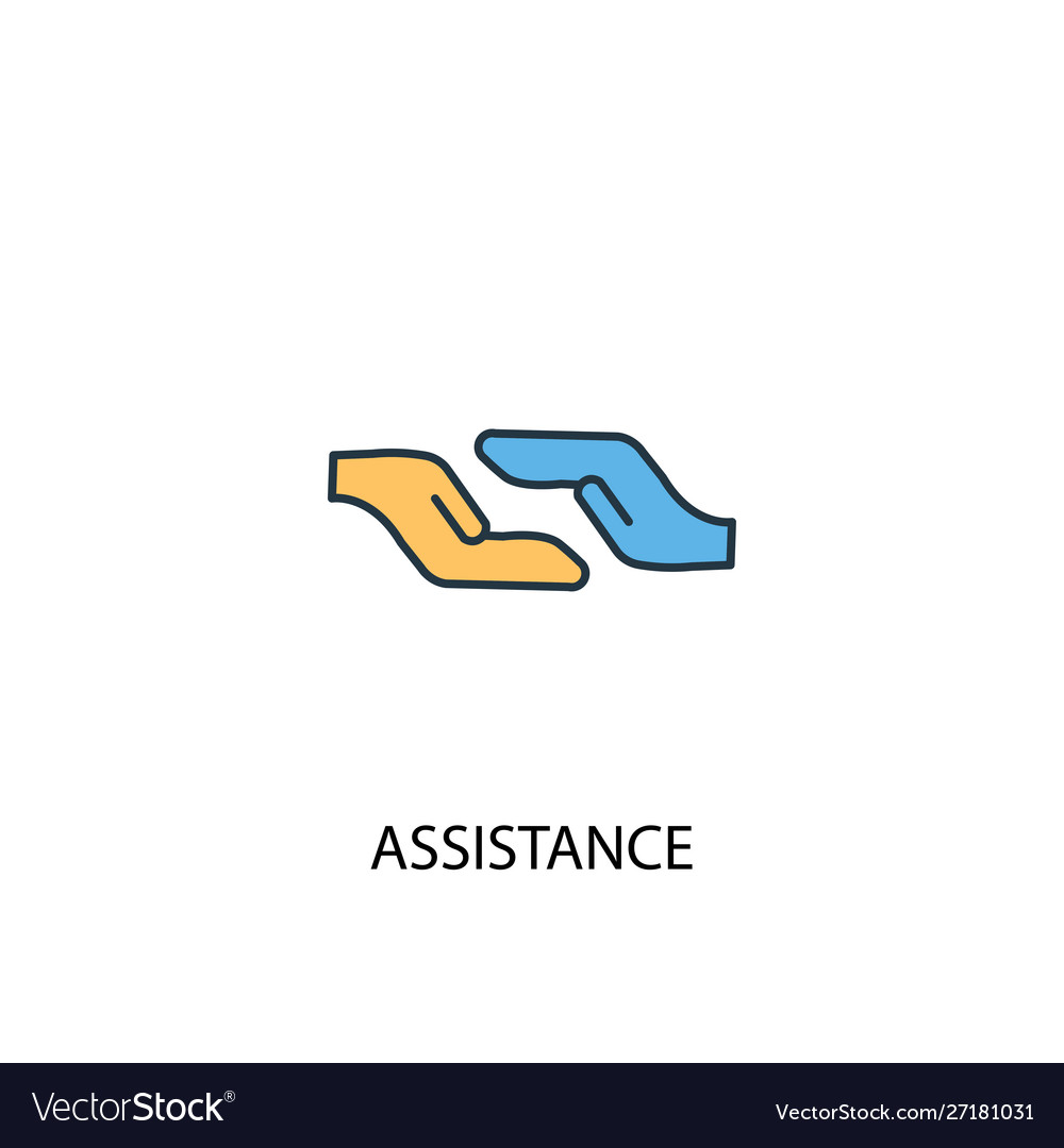 Assistance concept 2 colored line icon simple Vector Image