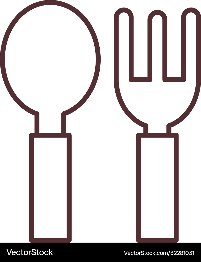 Baby fork and spoon feeding care newborn Vector Image