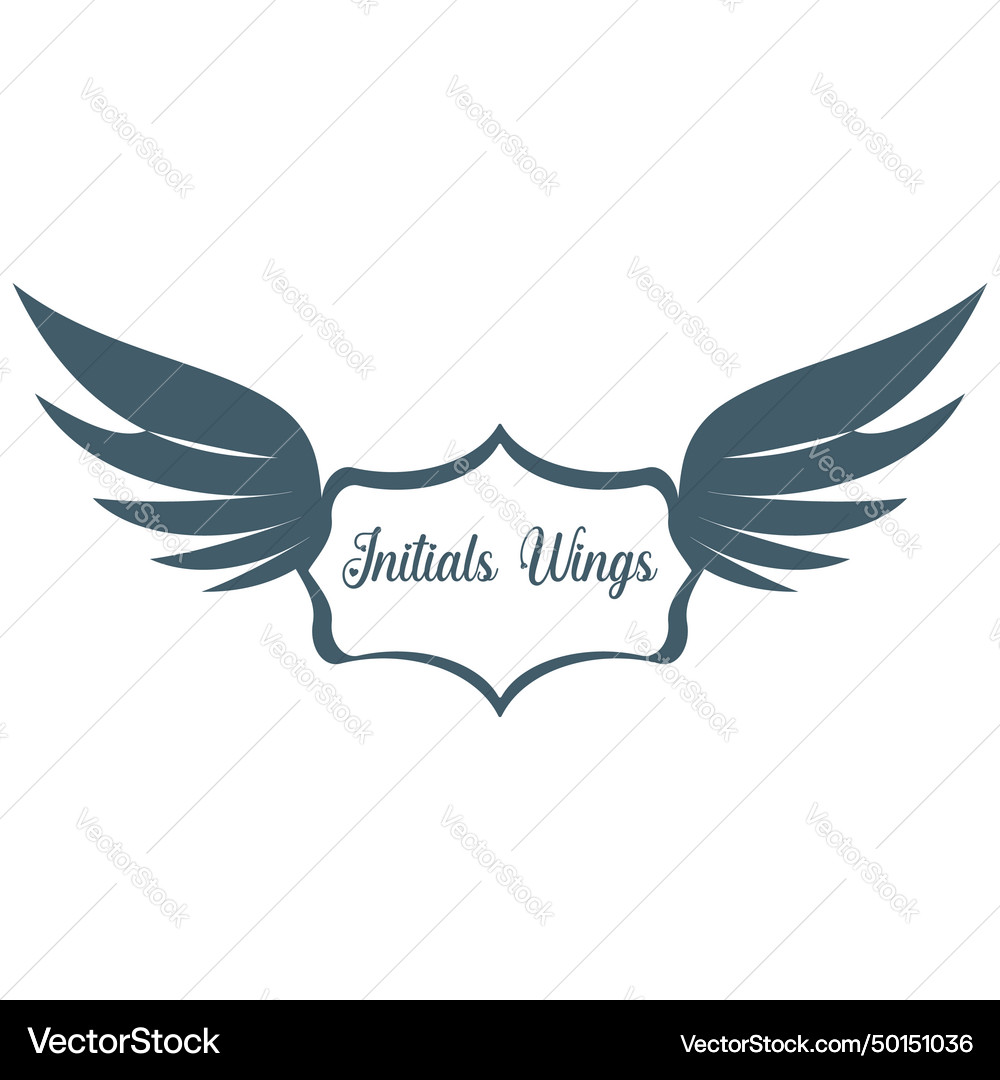 Abstract bird wing initial logo Royalty Free Vector Image