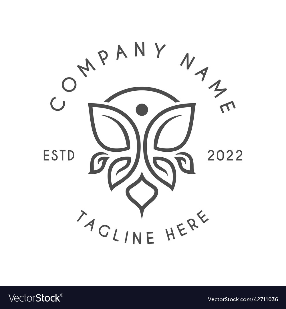 Butterfly logo design Royalty Free Vector Image