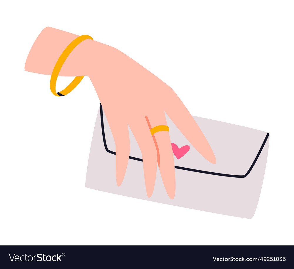 Human hand hold letter in sealed envelope Vector Image