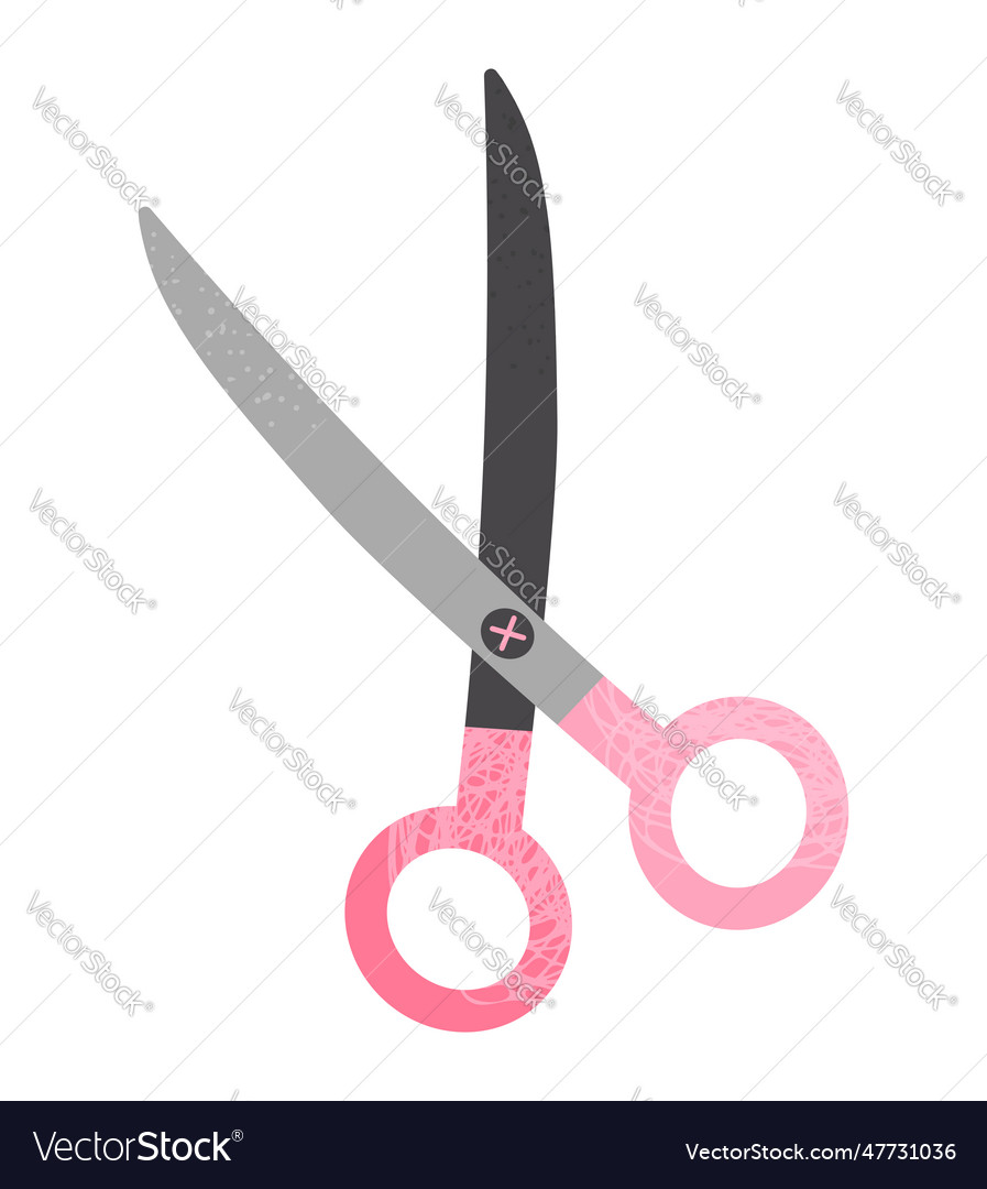Scissors doodle icon with scribble texture Vector Image