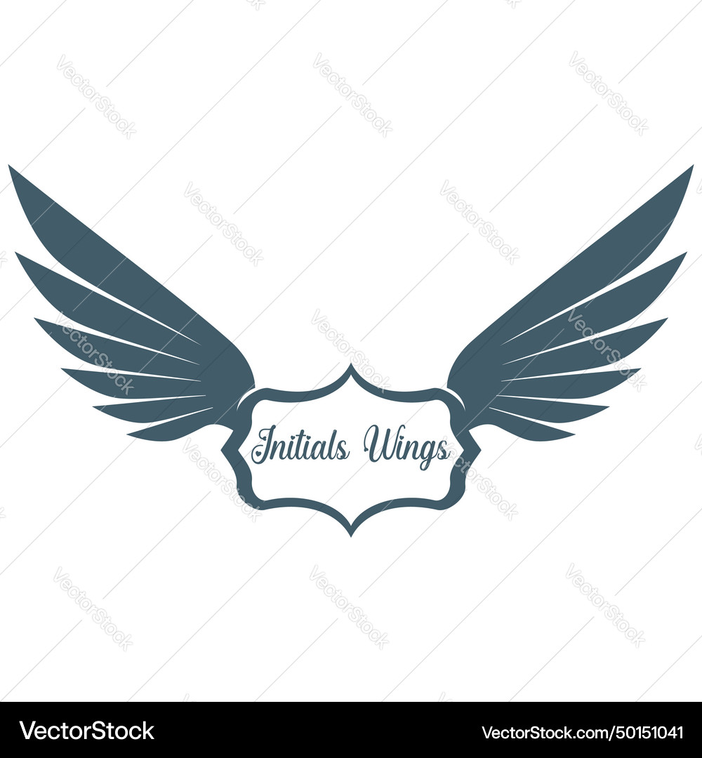 Abstract bird wing initial logo Royalty Free Vector Image