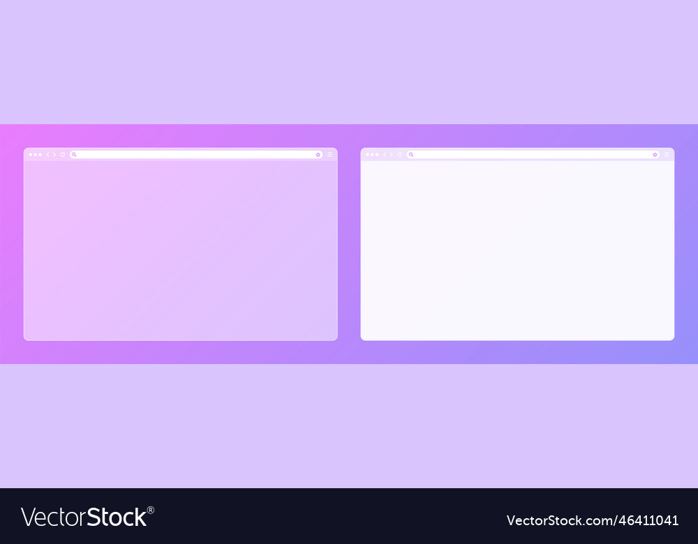 Blank transparent web browser window with toolbar Vector Image