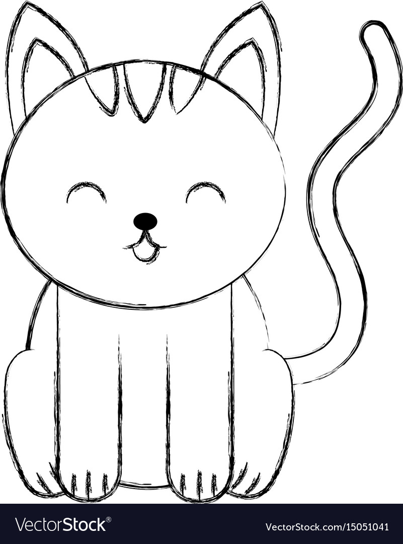 cat drawing cartoon