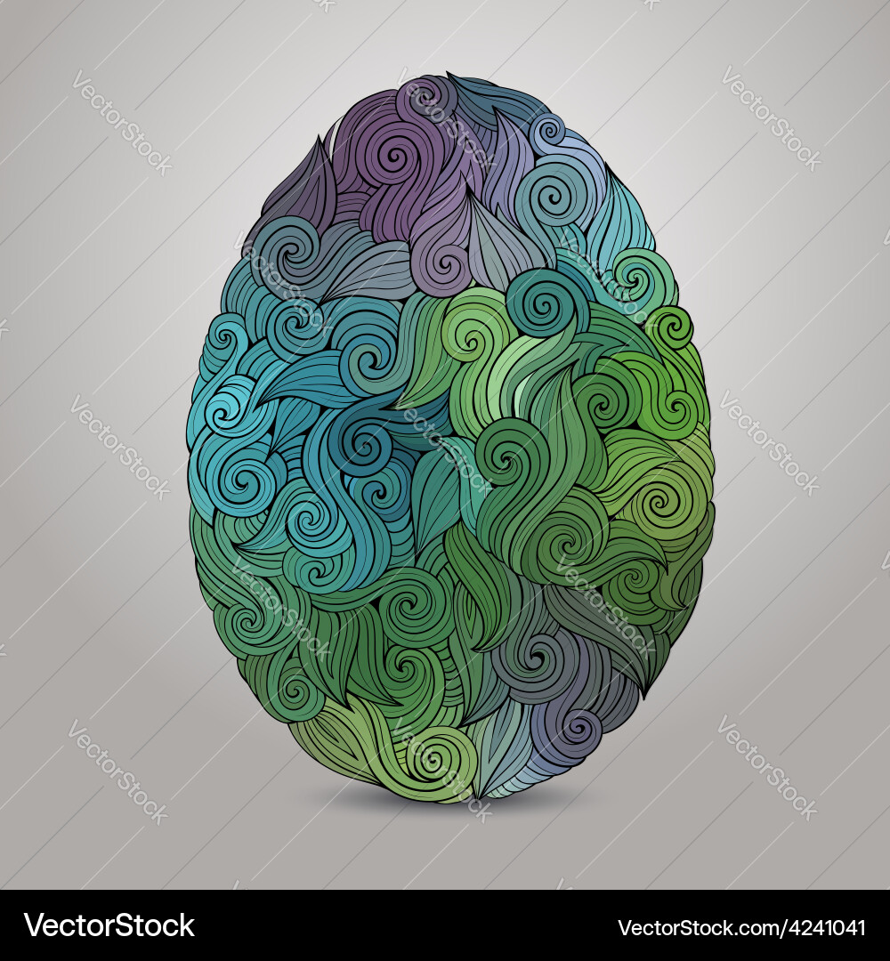 Doodles ornament easter egg background Royalty Free Vector
