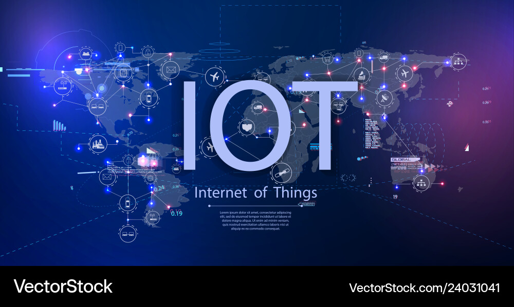 Internet things iot and networking Royalty Free Vector Image