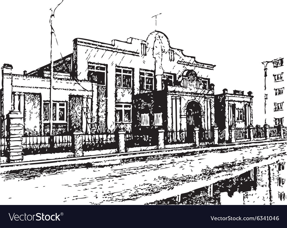Brick building Royalty Free Vector Image - VectorStock