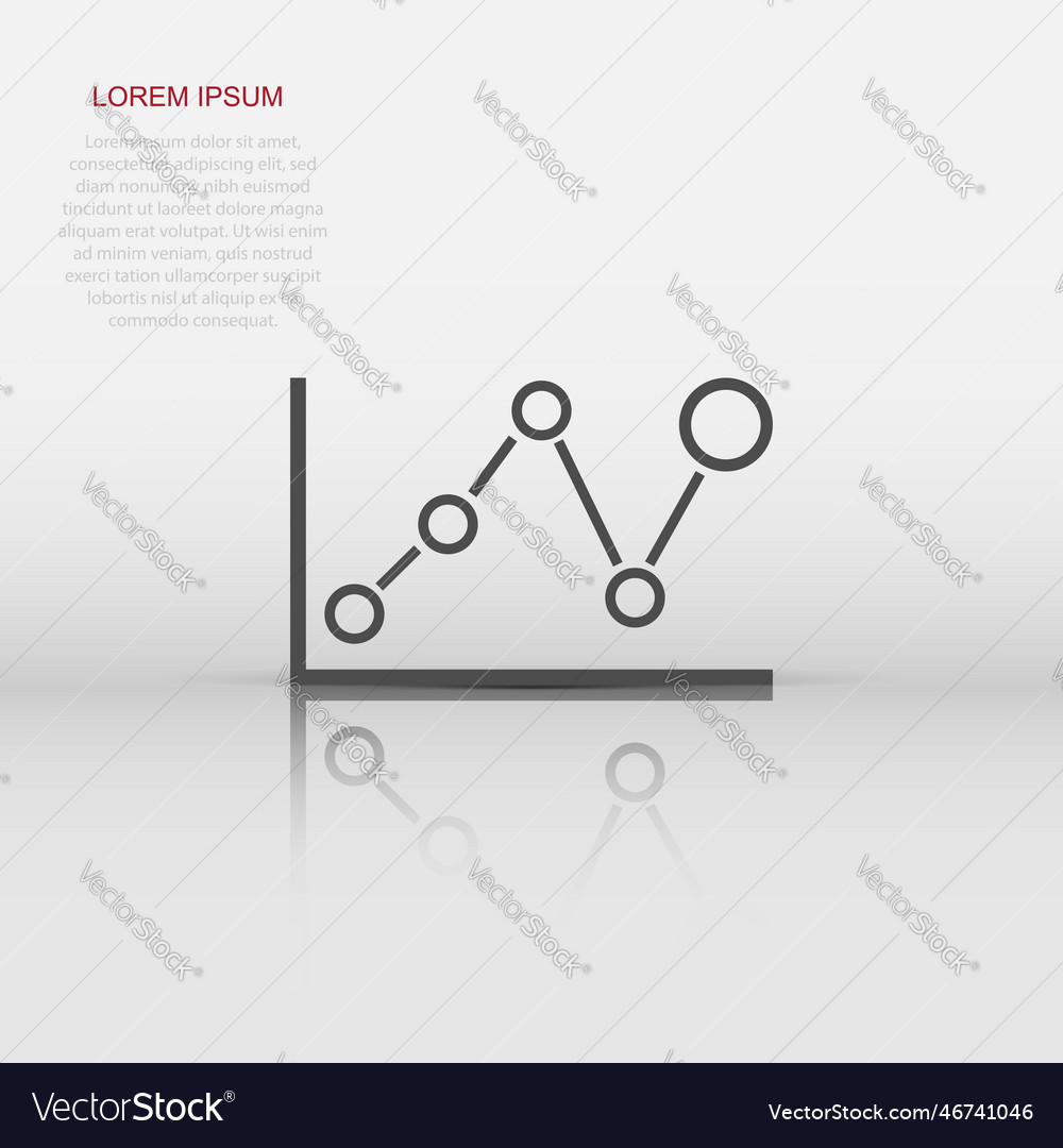 Business graph icon in flat style chart sign Vector Image