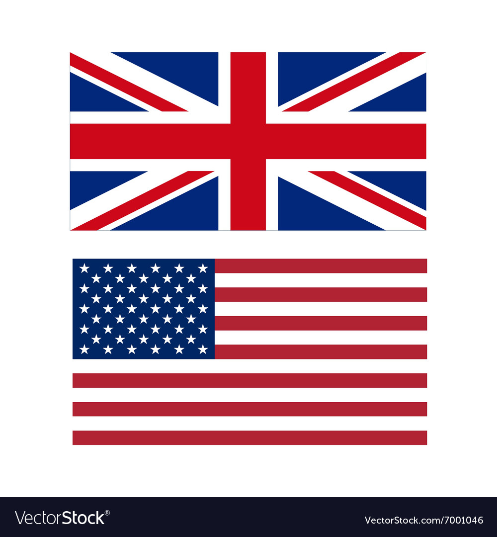 Flags the us and uk Royalty Free Vector Image - VectorStock