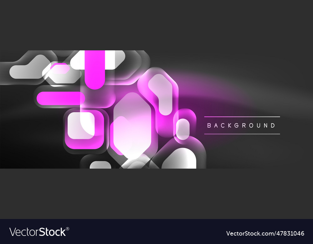 Glowing neon geometric elements abstract Vector Image