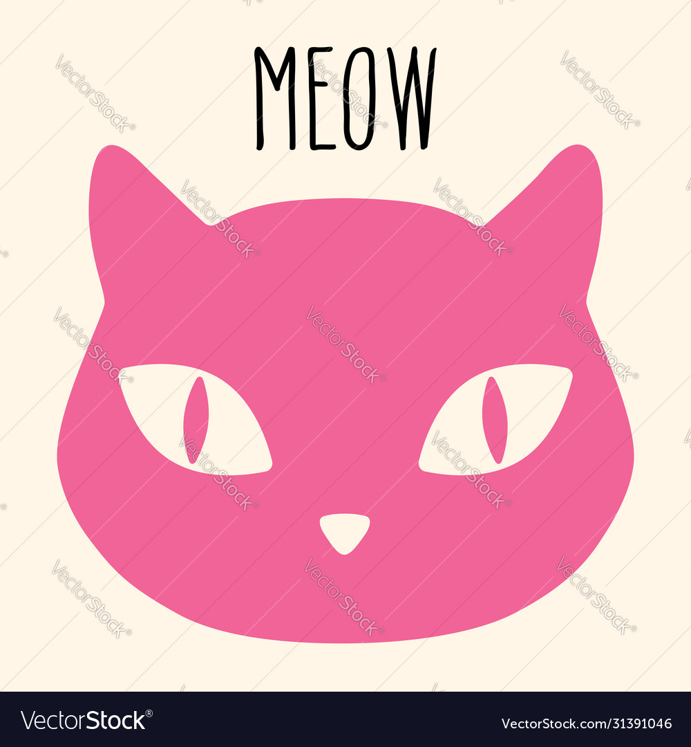 Pink cat head icon Royalty Free Vector Image - VectorStock