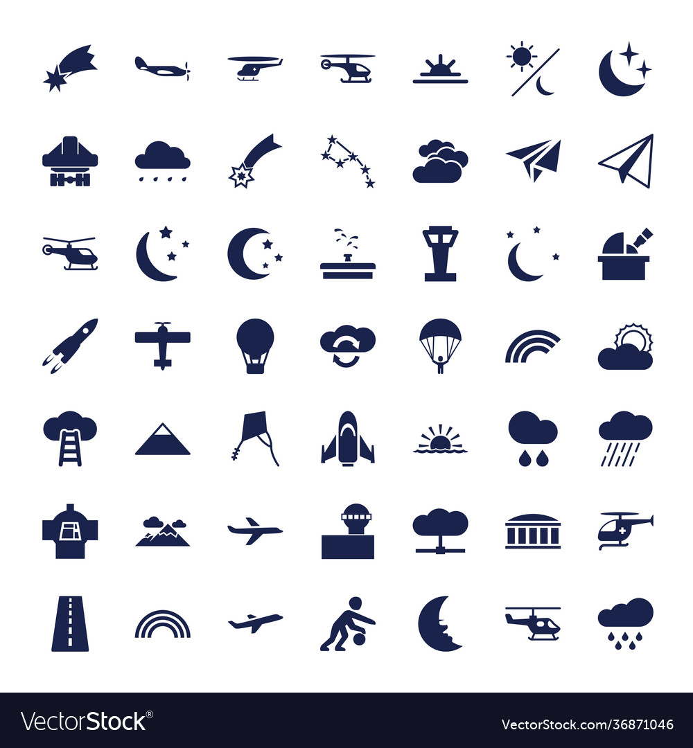 Sky icons Royalty Free Vector Image - VectorStock