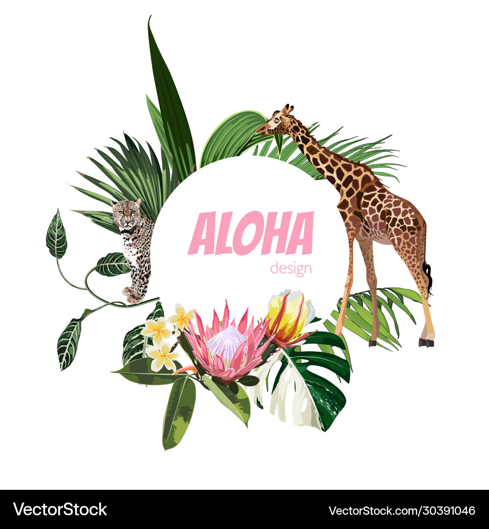 Spring or summer season animals banner Royalty Free Vector