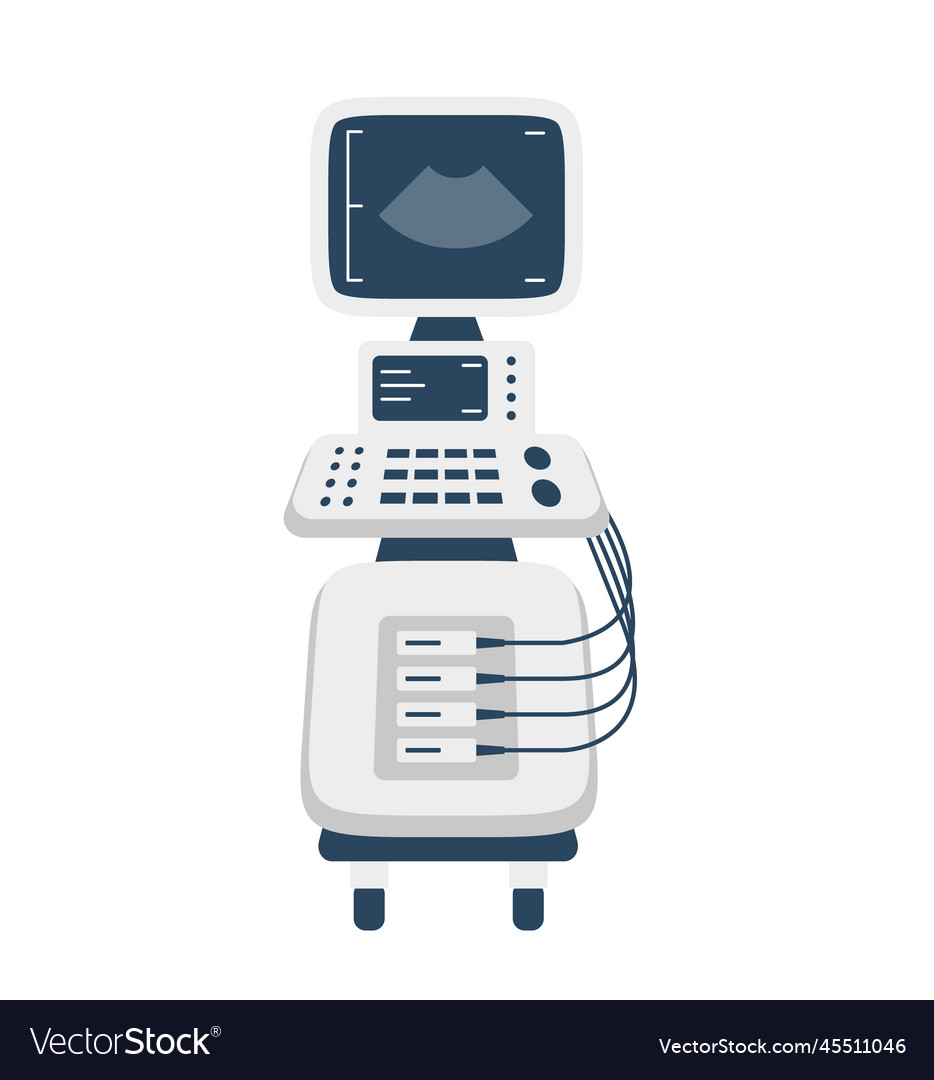 Ultrasound scan machine hospital examination room Vector Image