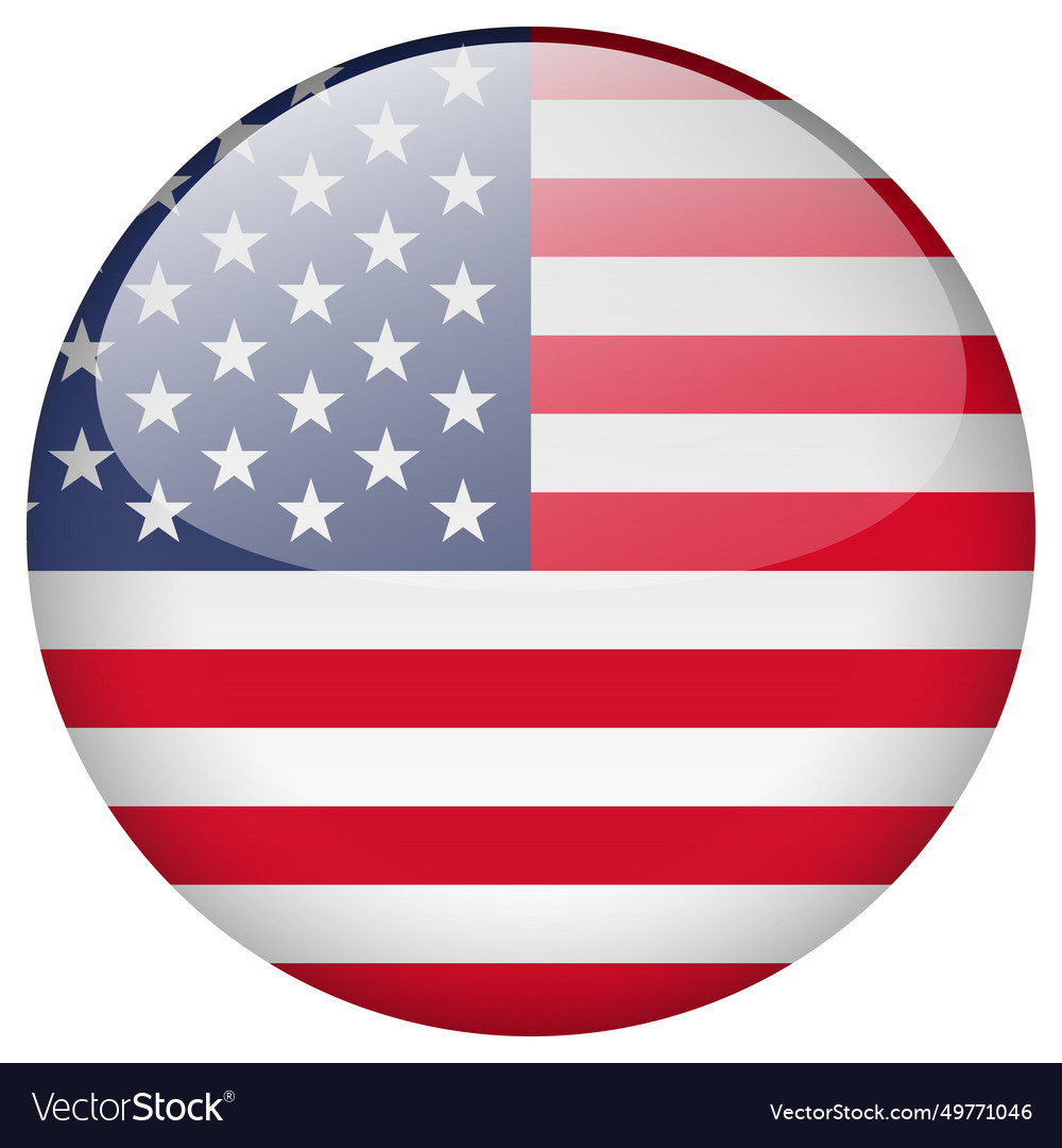 Usa flag button Royalty Free Vector Image - VectorStock