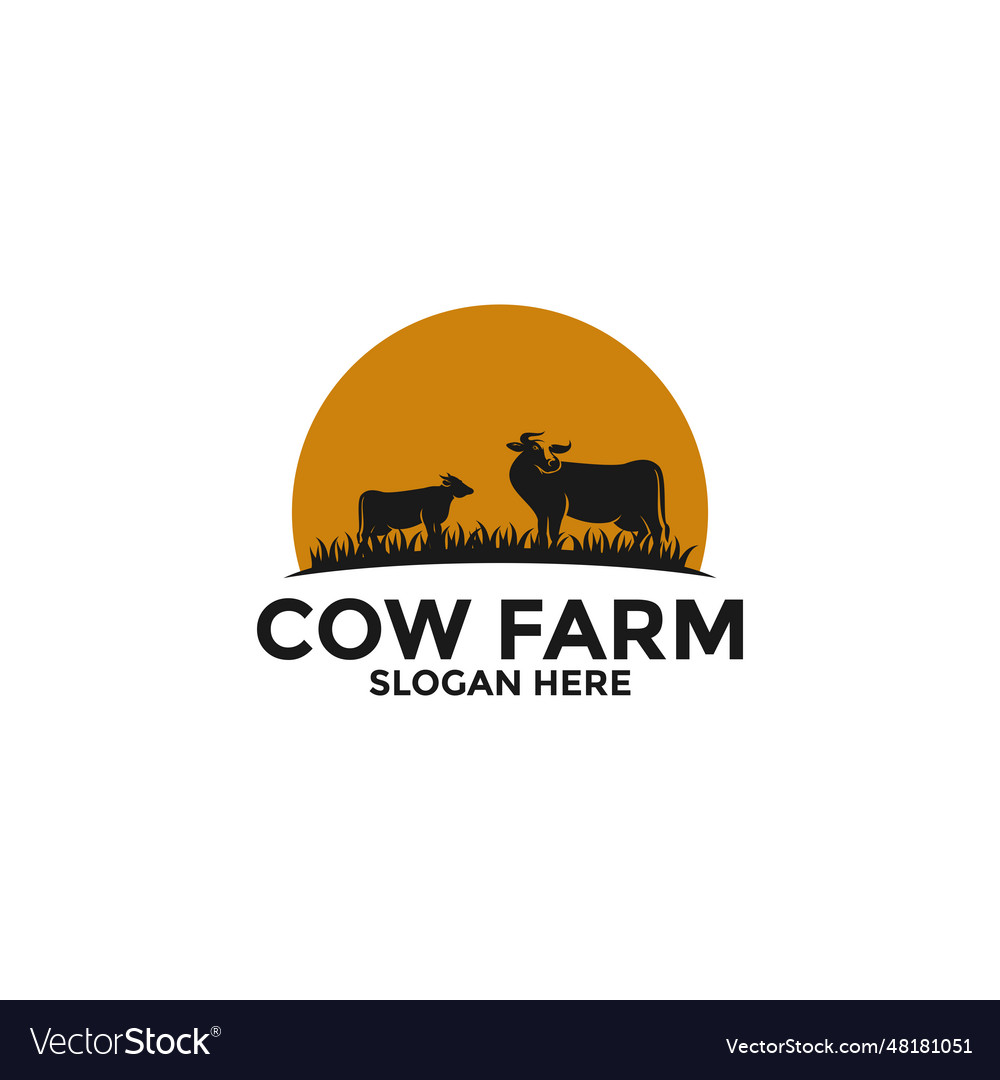 Cow farm logo design template livestock logo Vector Image