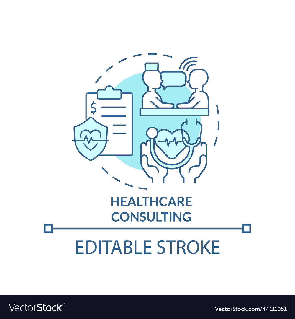 Healthcare consulting turquoise concept icon Vector Image