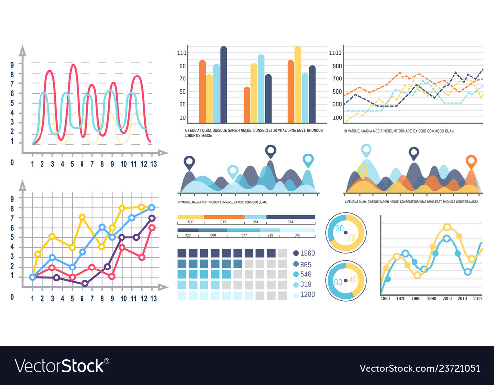 Infographics And Curves Pie Diagrams With Segments