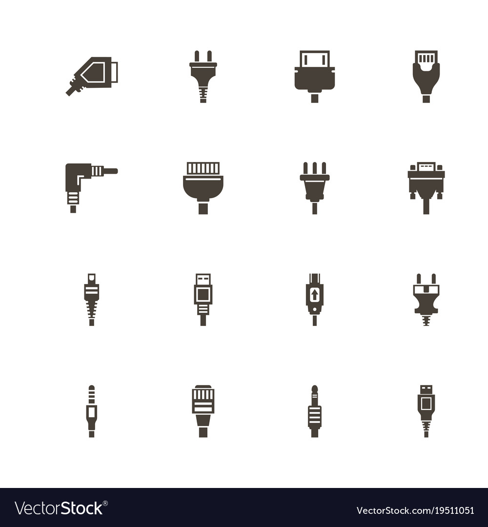 Plug - flat icons Royalty Free Vector Image - VectorStock