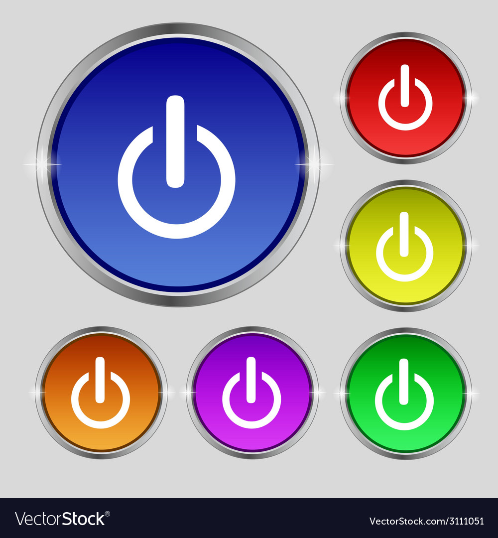 Power sign icon switch symbol turn on energy set Vector Image